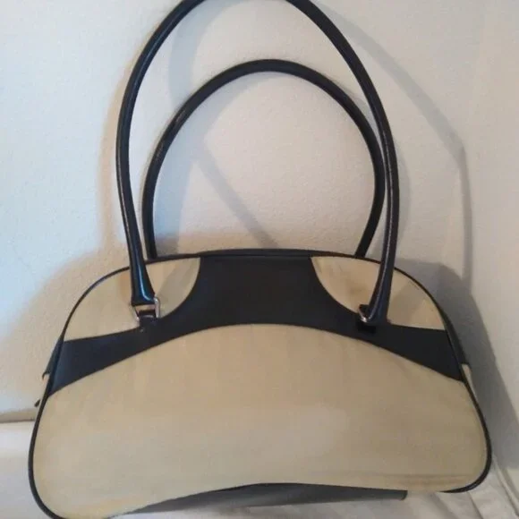 PRADA Milano Tessuto Nylon & Smooth Leather Bowler Bag